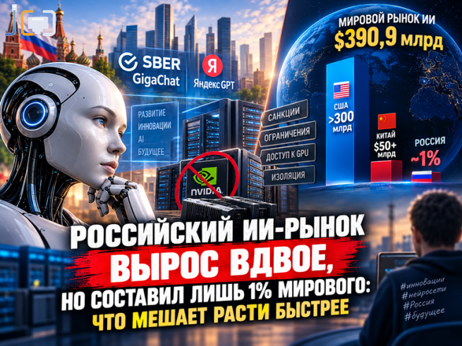 Российский ИИ-рынок вырос вдвое, но составил лишь 1% мирового: что мешает расти быстрее 